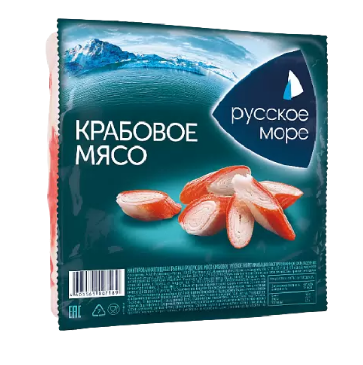Крабовое мясо Русское Море 200гр Охлажденное 1/8шт