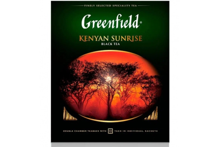 Чай черный в пакетиках GREENFIELD 100*2гр Kenyan Sunrise байховый 1/9шт