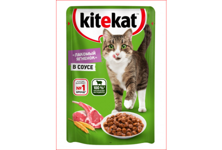 Корм д/кошек KITEKAT 85гр Пауч ягненок в соусе 1/28шт №10200470