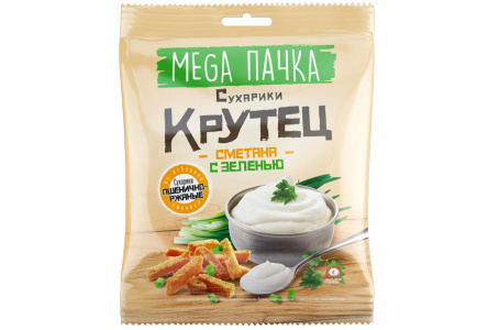 Сухарики КРУТЕЦ 80гр Сметана с зеленью 1/30шт