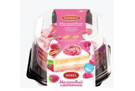 Торт MIREL 650гр Сметанник малиновый 1/6шт