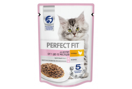 Корм д/котят PERFECT FIT 75гр Rурица в соусе 1/28шт