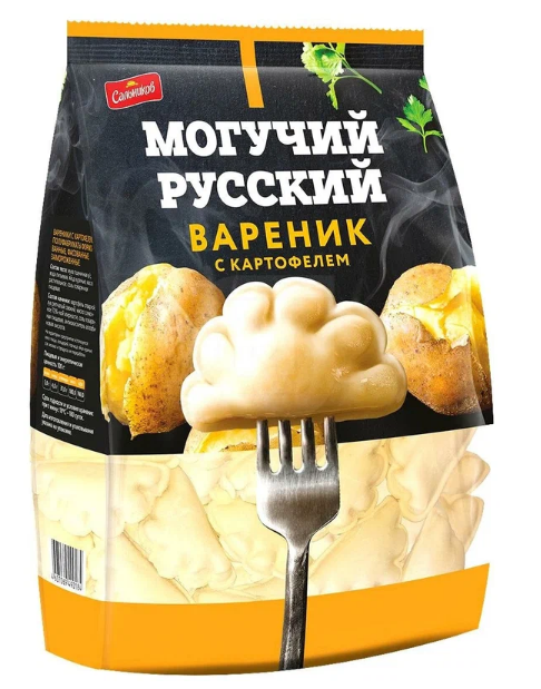 Вареники МОГУЧИЙ РУССКИЙ 450гр с картофелем 1/12шт