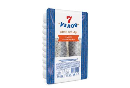 Пресервы 7 УЗЛОВ 500гр Популярное филе сельди в масле 1/12шт