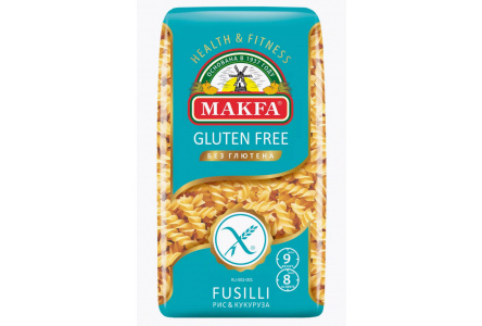 Макаронные изделия МАКФА 300гр Fusilli Спирали без глютена 1/18шт