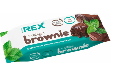 Пирожное PROTEIN REX 50гр Брауни мятное 1/12шт