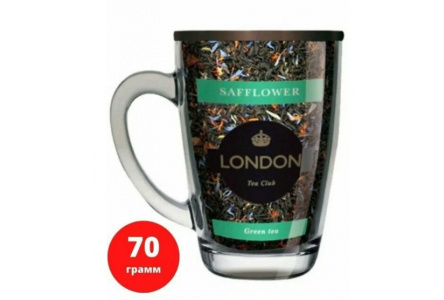 Чай зеленый LONDON TEA CLUB 70гр Байховый c cафлором в кружке байховый 1/12шт