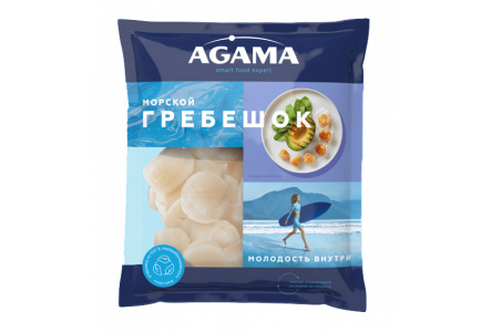 Морской гребешок AGAMA 250гр филе с/м 1/4шт