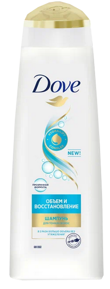 Шампунь DOVE 250мл Объем и восстановление 1/12