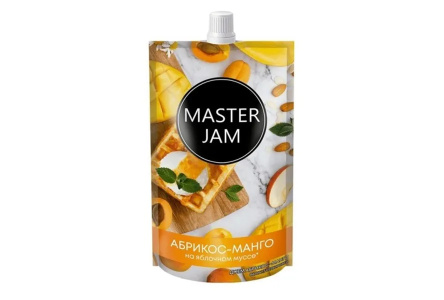 Джем MASTER JAM 250гр Абрикос-Манго на яблочном муссе дой-пак 1/15шт