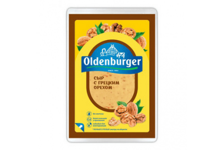 Сыр Oldenburger 125гр 50% с грецким орехом нарезка 1/9шт