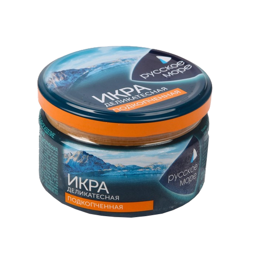 Икра мойвы РУССКОЕ МОРЕ 165гр Деликатесная подкопченная ст/б 1/6шт Россия