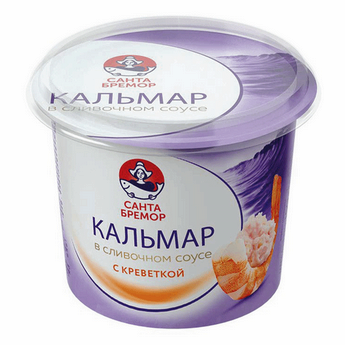 Паста САНТА БРЕМОР 150гр Кальмар рубленый в сливочном соусе с креветкой 1/6шт
