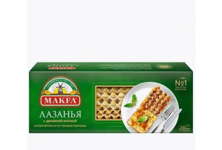 Макаронные изделия МАКФА 500гр Лазанья с двойной волной А 1/12шт