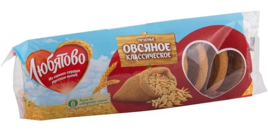 Печенье ЛЮБЯТОВО 200гр овсяное классическое 1/15шт