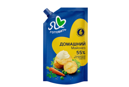 Майонез Я ЛЮБЛЮ ГОТОВИТЬ 670мл Домашний 55 % дой-пак 1/12шт