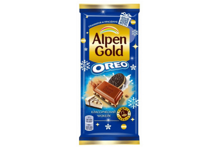 Шоколад ALPEN GOLD OREO 80/85гр Классический чизкейк/печенье 1/19шт