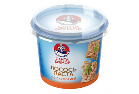 Паста из морепродуктов Санта Бремор 140гр Скумбрия/лосось 1/6шт (353)