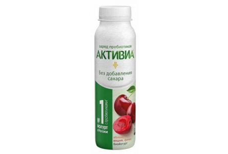 Йогурт питьевой АКТИБИО 260гр 2% Яблоко/вишня/финик 1/9шт Продукт без заменителя молочного жира