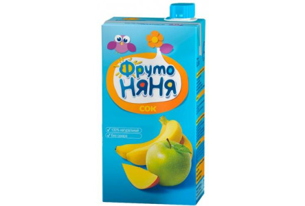 ДП Сок ФРУТОНЯНЯ 500мл Яблоко/банан/манго/мультифруктовый 1/12шт
