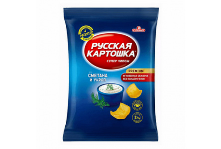 Чипсы РУССКАЯ КАРТОШКА 140гр Сметана/укроп 1/9шт