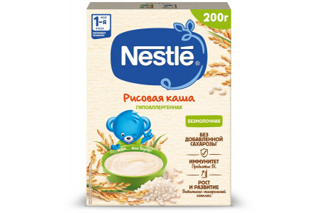 ДП Каша NESTLE 200гр Рисовая безмолочная с 4мес 1/9шт