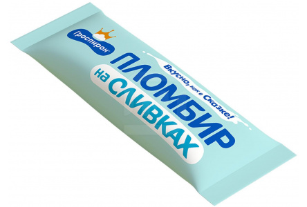 Мороженое ПЛОМБИР НА СЛИВКАХ 450гр Пломбир 15% ваниль бумажный пакет 1/6шт Гроспирон 06/06