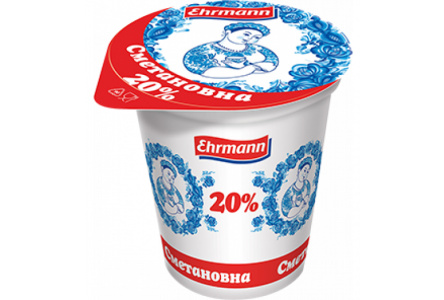 Продукт сметанный СМЕТАНОВНА 375гр 20% 1/12шт