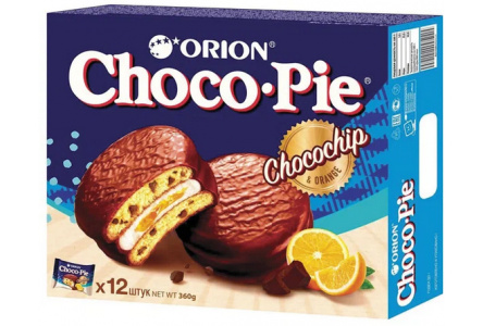 Печенье бисквитное ORION CHOCO PIE 360гр Апельсин 1/8шт