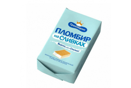 Мороженое ПЛОМБИР НА СЛИВКАХ 90гр Пломбир с шоколодной глазурью стакан 1/24шт Гроспирон 98/040