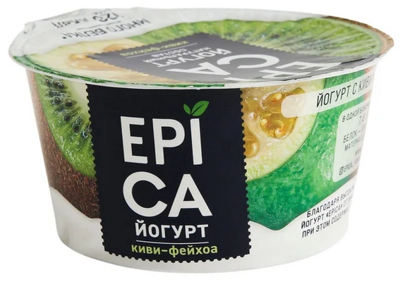 Йогурт EPICA 130гр 4,8% Киви/фейхоа 1/12шт Продукт без заменителя молочного жира