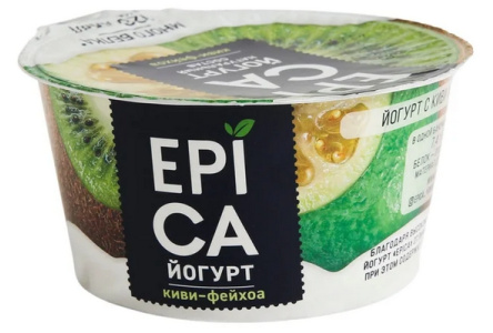 Йогурт EPICA 130гр 4,8% Киви/фейхоа 1/12шт Продукт без заменителя молочного жира
