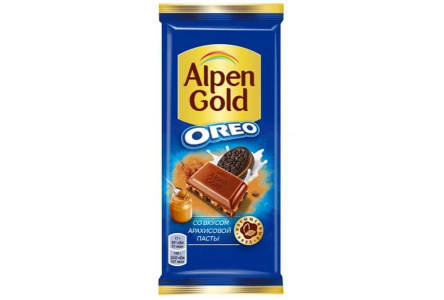 Шоколад ALPEN GOLD OREO 80/85гр Арахисовая паста/печенье 1/19шт