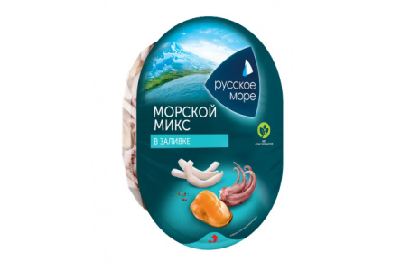 Коктейль из морепродуктов РУССКОЕ МОРЕ 180гр Морской микс в в заливке 1/6шт