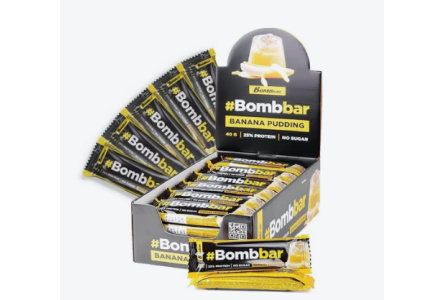 Батончик BOMBBAR 40гр Банановый пудинг глазир 1/30шт