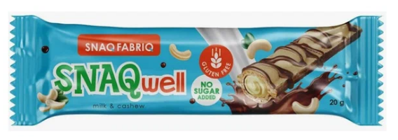 Батончик SNAQ FABRIQ 20гр вафельный с молочно-ореховой пастой 1/28шт