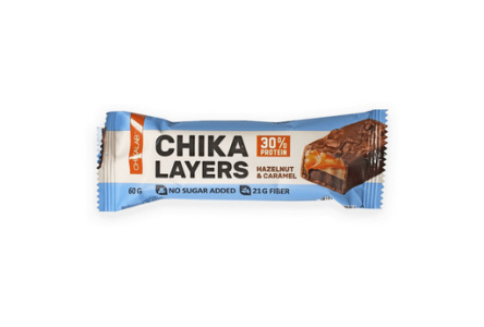 Батончик глазированный CHIKALAB Layers 60гр Лесной орех с карамелью 1/20шт