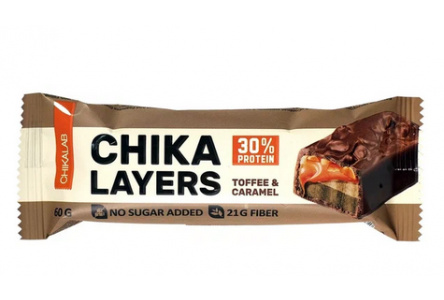 Батончик глазированный CHIKALAB Layers 60гр Соленая карамель и арахис 1/20шт