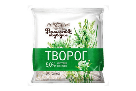 Творог ФЕРМЕРСКОЕ ПОДВОРЬЕ 300гр 5% 1/1шт Продукт без заменителя молочного жира