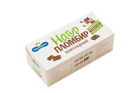Мороженое НАТУРАЛЬНЫЙ ПЛОМБИР 240гр Пломбир шоколадный 1/12шт Гроспирон 07/03