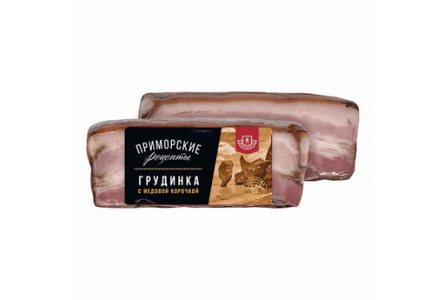 Грудинка варено-копченая ПРИМОРСКИЕ РЕЦЕПТЫ 350гр в/у Ратимир 1/1шт