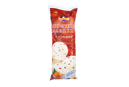 Мороженое СЛАСТЕНА 500гр Пломбир с изюмом 1/16шт БЗМЖ