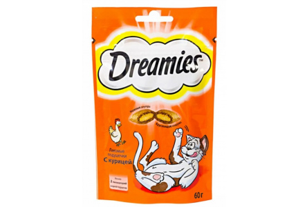 Корм д/кошек DREAMIES 60гр с курицей 1/6шт №10166253