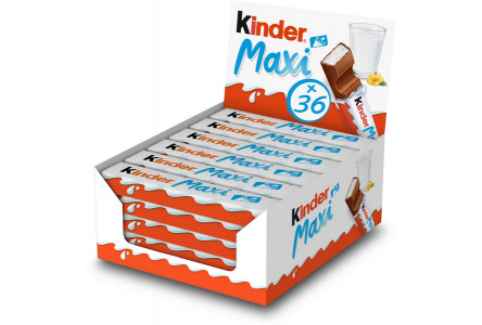 Шоколад KINDER Maxi 21гр молочный  1/36шт