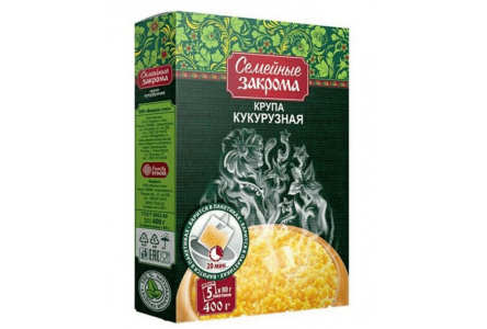 Крупа в пакетах СЕМЕЙНЫЕ ЗАКРОМА 5*80гр Кукурузная 1/10шт