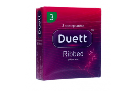 Презервативы DUETT 3шт ribbed №3 1/12шт