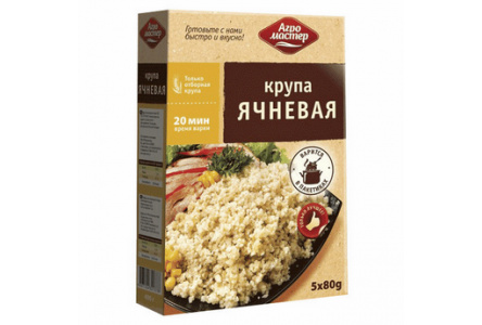 Крупа в пакетах АГРО МАСТЕР 5*80гр Ячневая ГОСТ 1/6шт