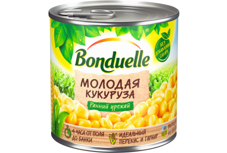 Кукуруза BONDUELLE 425мл Молодая ж/б 1/12шт