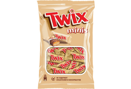 Шоколадный батончик TWIX Minis 184гр 1/9шт