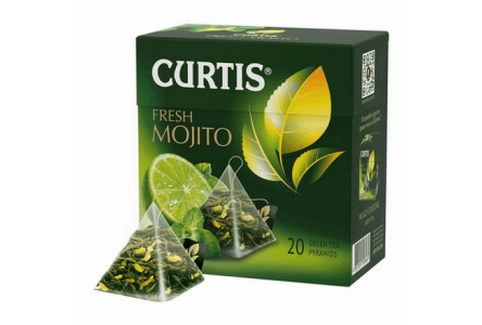 Чай зеленый в пакетиках CURTIS 20х1,7гр Fresh Mojito байховый 1/12шт